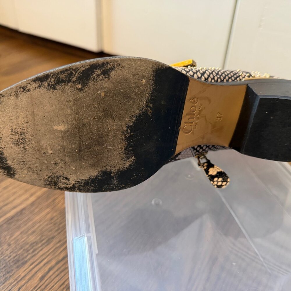 Chloe | Susanna Python Snakeskin Print Studded Bo… - image 2